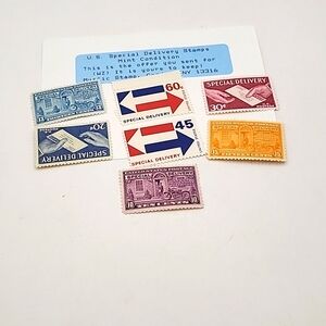 Vintage New Gum Set of Special Delivery Stamps
